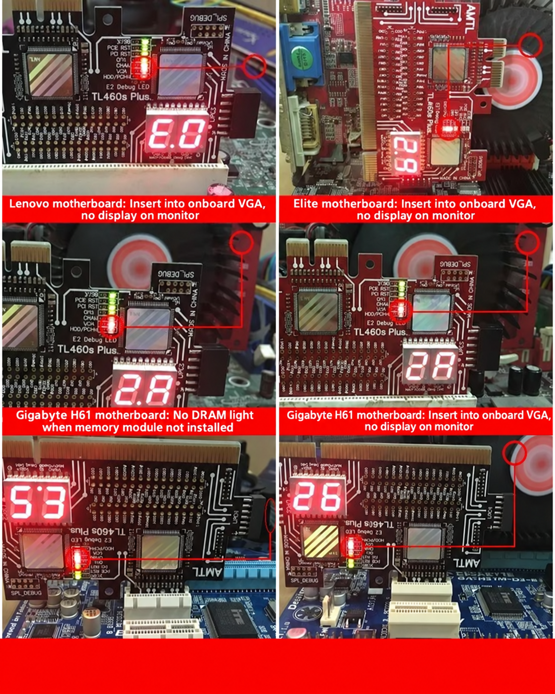 HMT-TL460s Multi-Purpose Debug Card, PCIE & LPC Computer Test Card