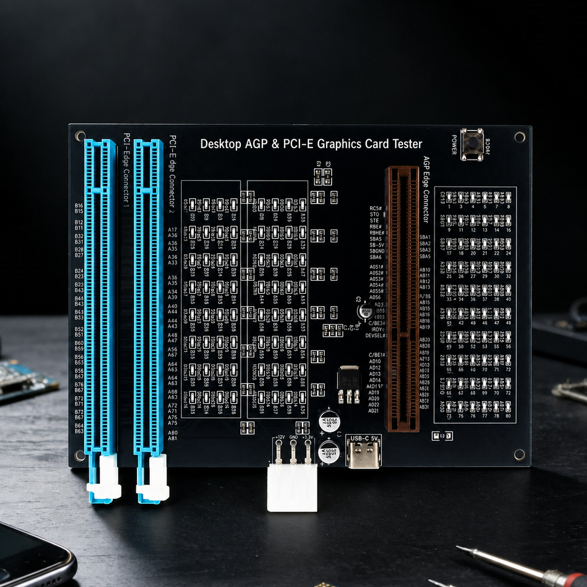 HMT-CZ02 Desktop AGP/PCI-E Graphics Card Tester with Indicator Lights
