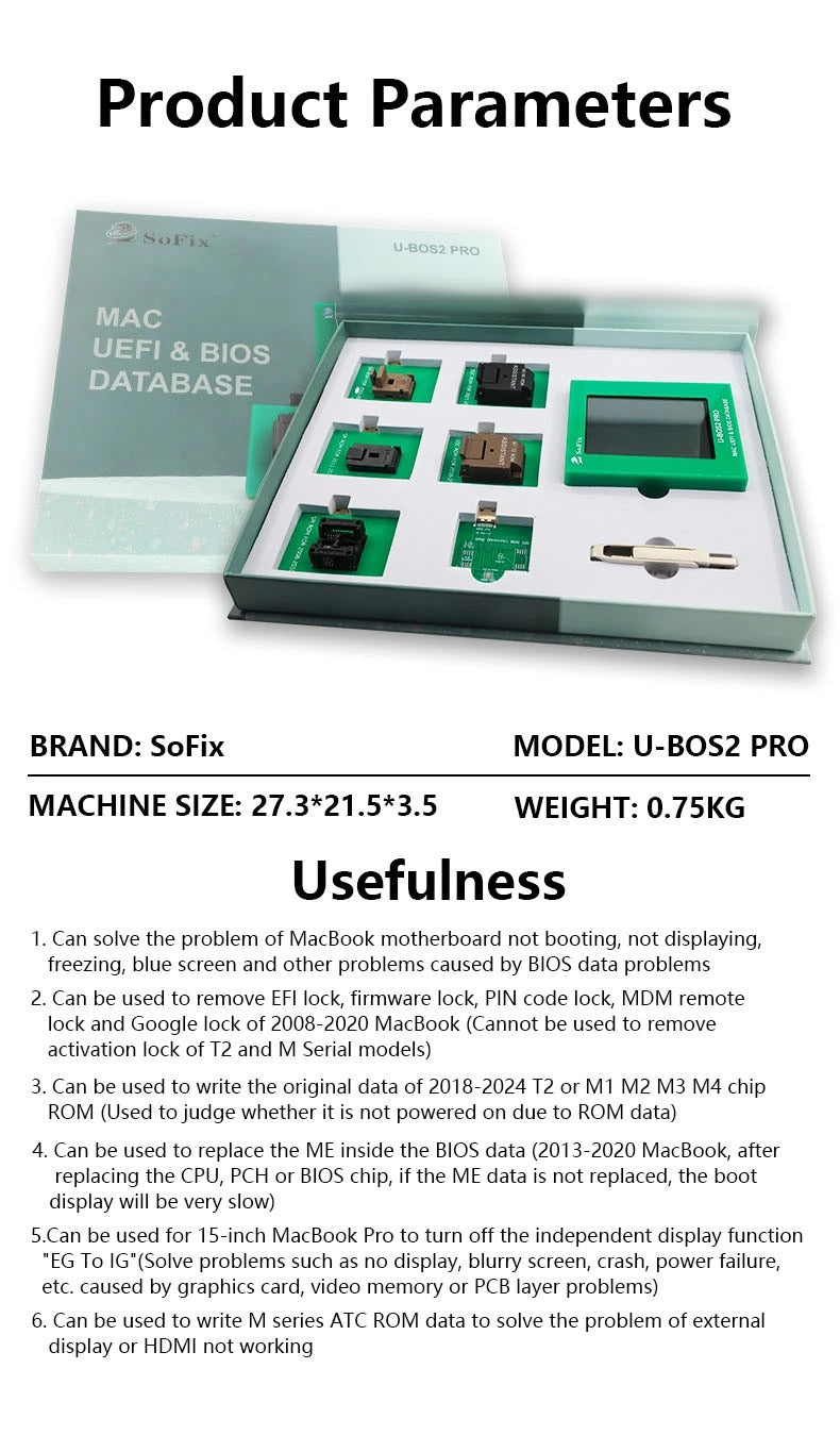 U-BOS2 PRO Mac UEFI and BIOS DATABASE Programmer