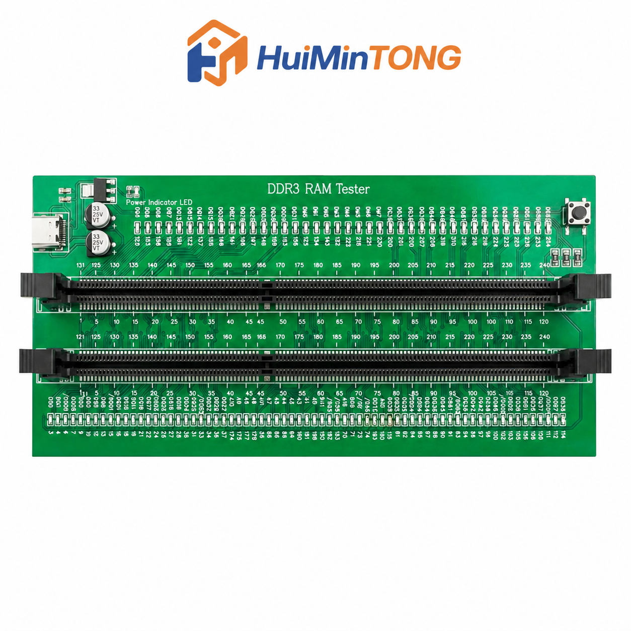 HMT-TT08 Desktop DDR3 Memory Module Tester with LED Indicators (Type-C Powered)
