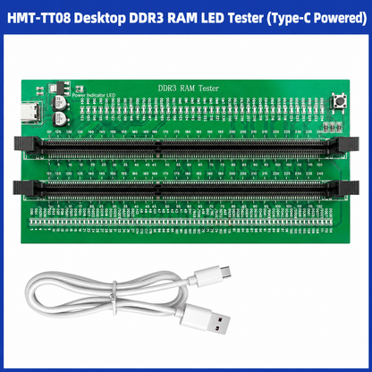 HMT-TT08 Desktop DDR3 Memory Module Tester with LED Indicators (Type-C Powered)