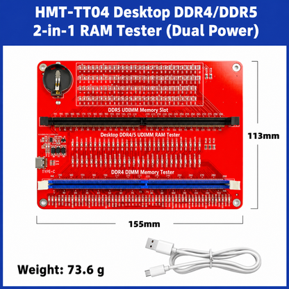HMT-TT04 Desktop DDR4/DDR5 2-in-1 Memory Module Tester (Dual Power Supply)