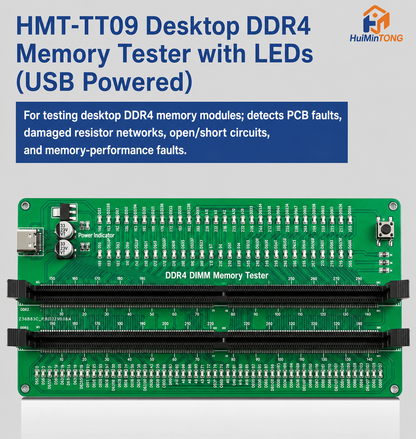 HMT-TT09 Desktop DDR4 Memory Module Tester with LED Indicators (USB Powered)