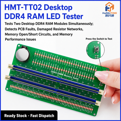 HMT-TT02 Desktop DDR4 Memory Module Tester with LED Indicators