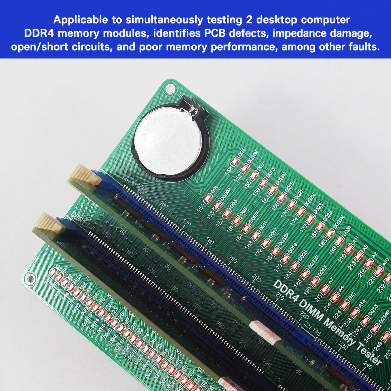 HMT-TT02 Desktop DDR4 Memory Module Tester with LED Indicators