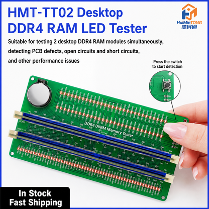HMT-TT02 Desktop DDR4 Memory Module Tester with LED Indicators