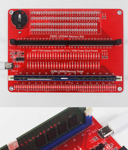HMT-TT04 Desktop DDR4/DDR5 2-in-1 Memory Module Tester (Dual Power Supply)