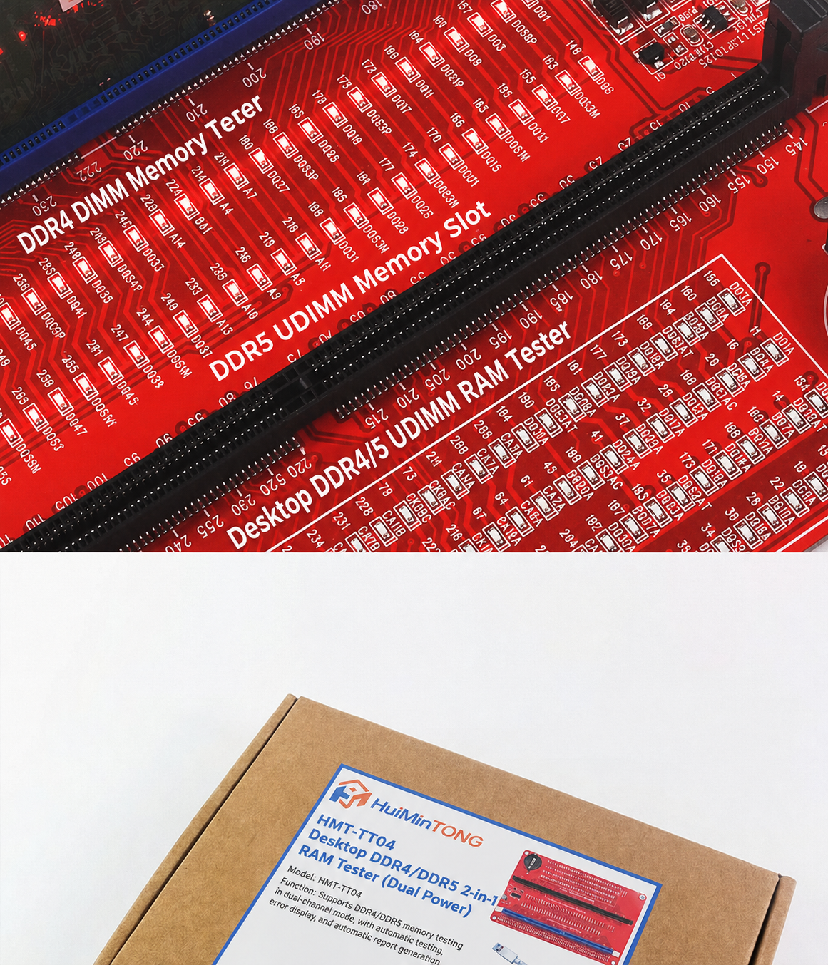 HMT-TT04 Desktop DDR4/DDR5 2-in-1 Memory Module Tester (Dual Power Supply)