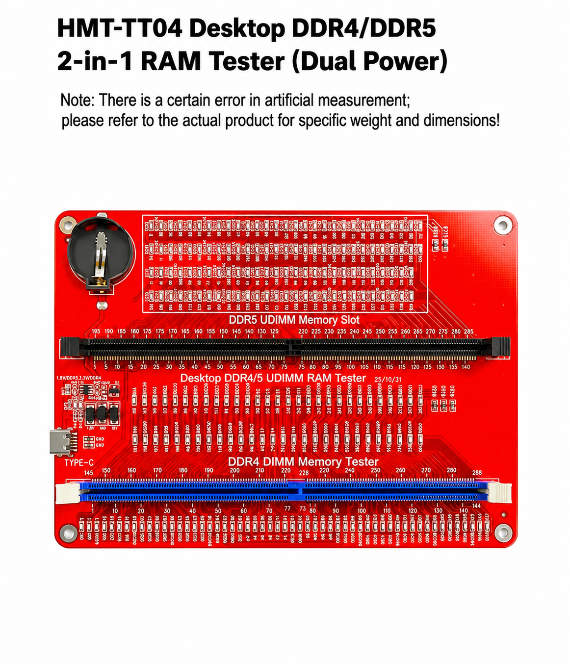 HMT-TT04 Desktop DDR4/DDR5 2-in-1 Memory Module Tester (Dual Power Supply)