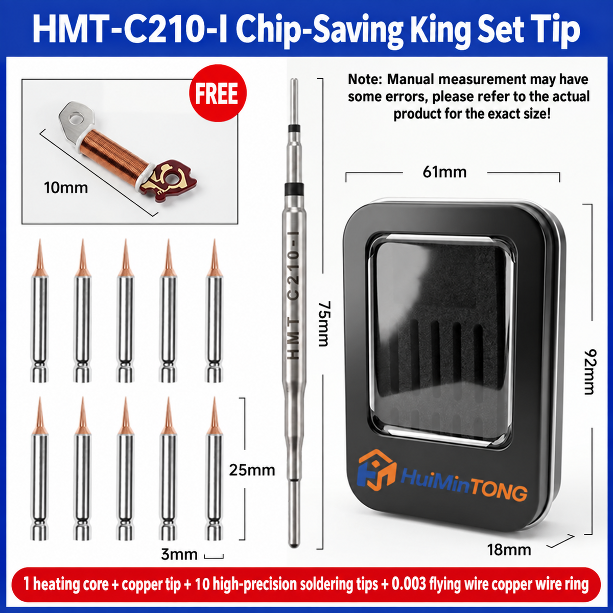 HMT-C210 Interchangeable Jumper Wire Set Soldering Iron Tips