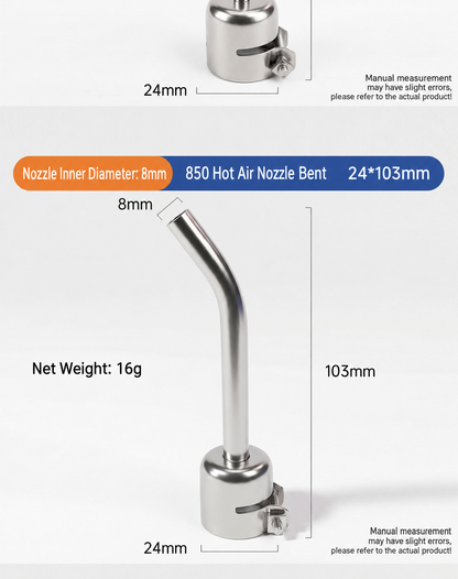 HMT-850 Hot Air Gun Extended Curved Desoldering Nozzle