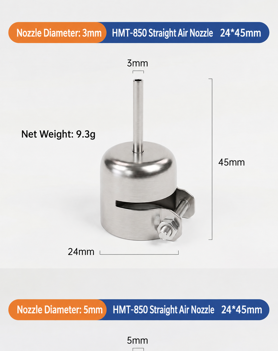 HMT-850 Hot Air Gun Extended Curved Desoldering Nozzle