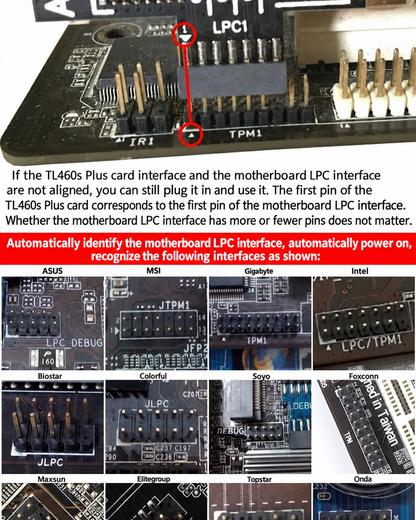 HMT-TL460s Multi-Purpose Debug Card, PCIE & LPC Computer Test Card