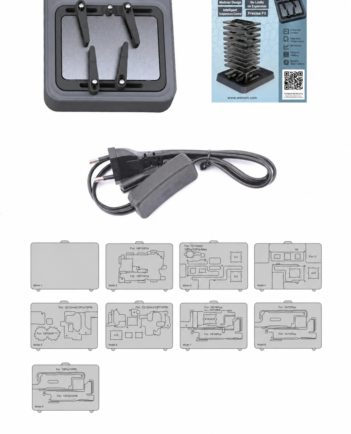 WEMON D10 Smart Desoldering Station 9 Molds iPhone X‑17PM