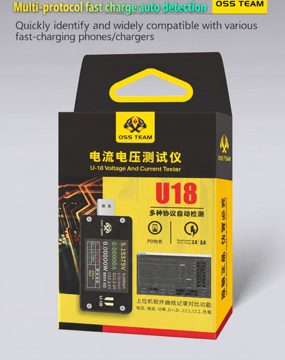 OSS TEAM U18 USB‑A & Type‑C Fast Charging Tester