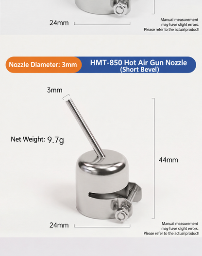 HMT-850 Hot Air Gun Extended Curved Desoldering Nozzle