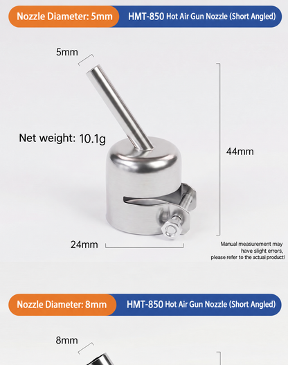 HMT-850 Hot Air Gun Extended Curved Desoldering Nozzle