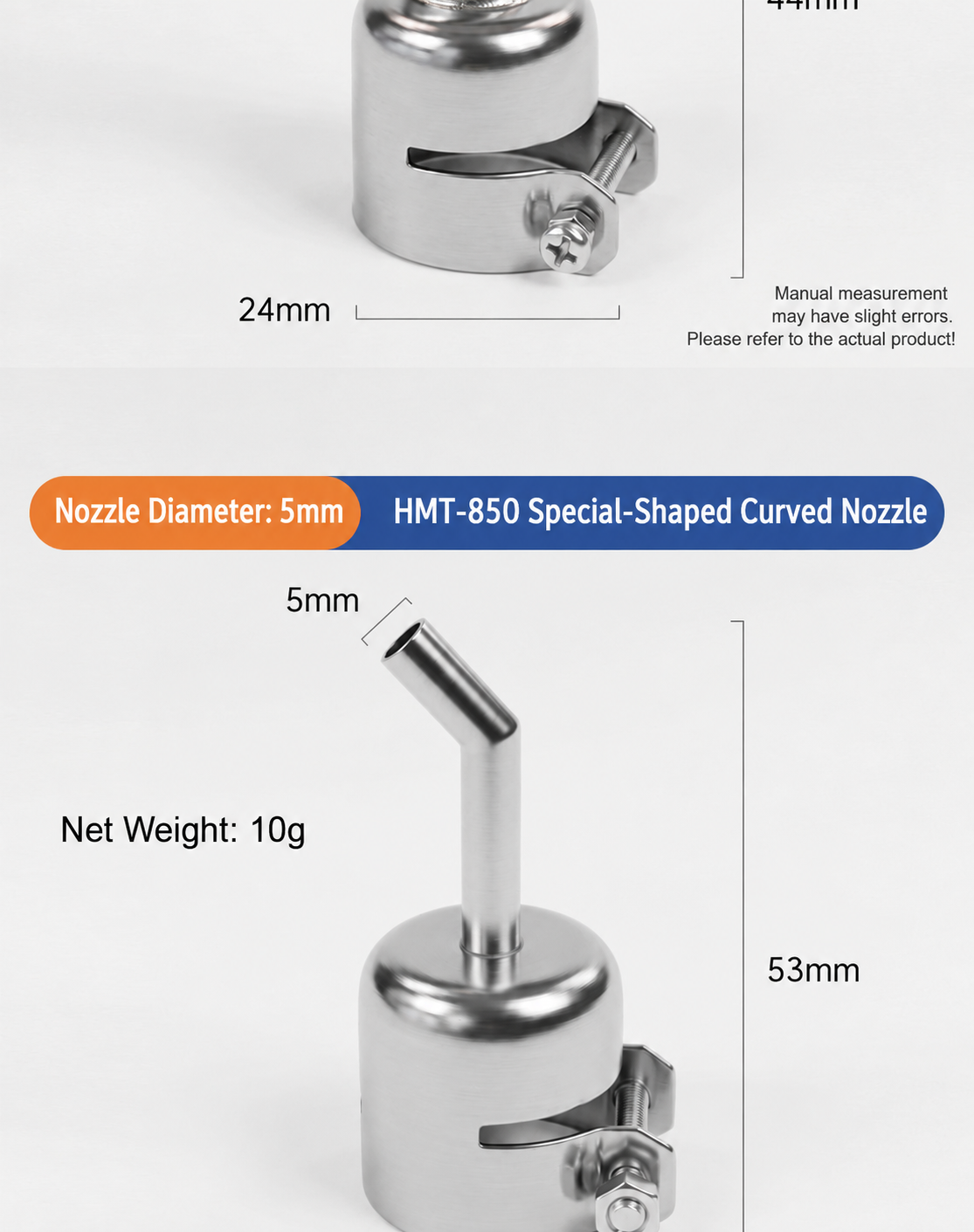 HMT-850 Hot Air Gun Extended Curved Desoldering Nozzle