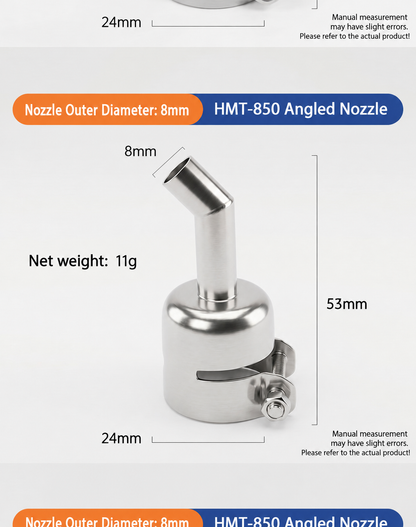 HMT-850 Hot Air Gun Extended Curved Desoldering Nozzle