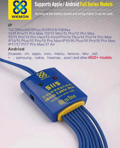 WEMON S115 / S115 Pro Power Boot Cable for iPhone & Android
