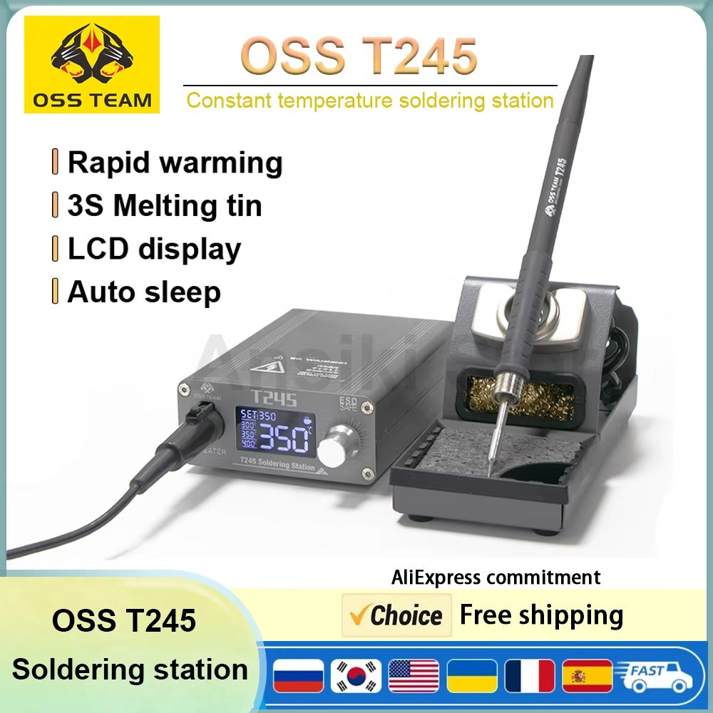 OSS TEAM T245 Solder Station 130W intelligence Digital display Constant temperature 110/220V