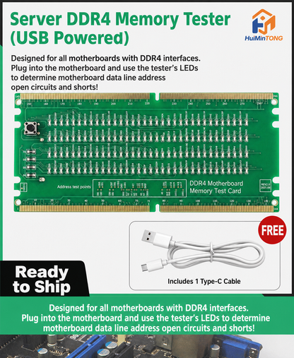 HMT-TC03 Server DDR4 Memory Tester with LED Indicators – USB Powered