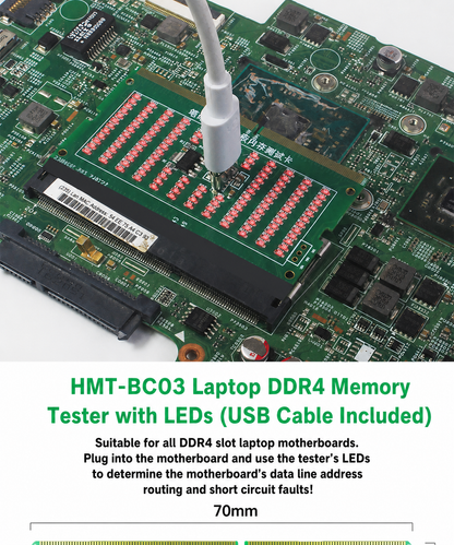 HMT-BC03 Laptop DDR4 Memory Tester with LED Indicators (USB Cable Included)
