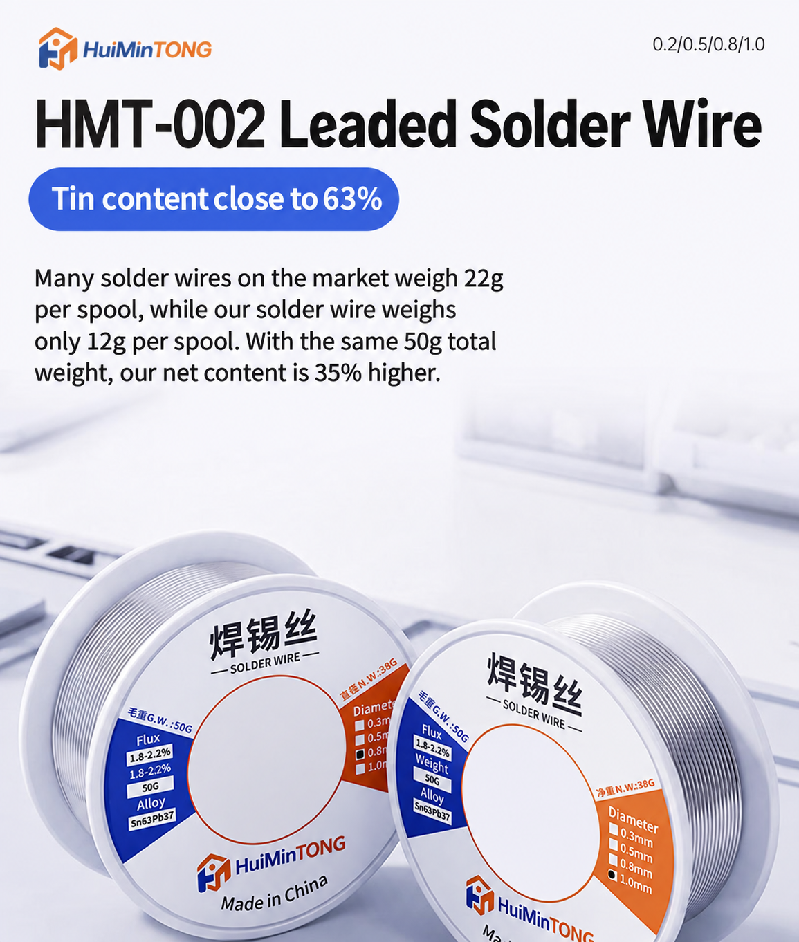 HMT-002 Leaded Solder Wire