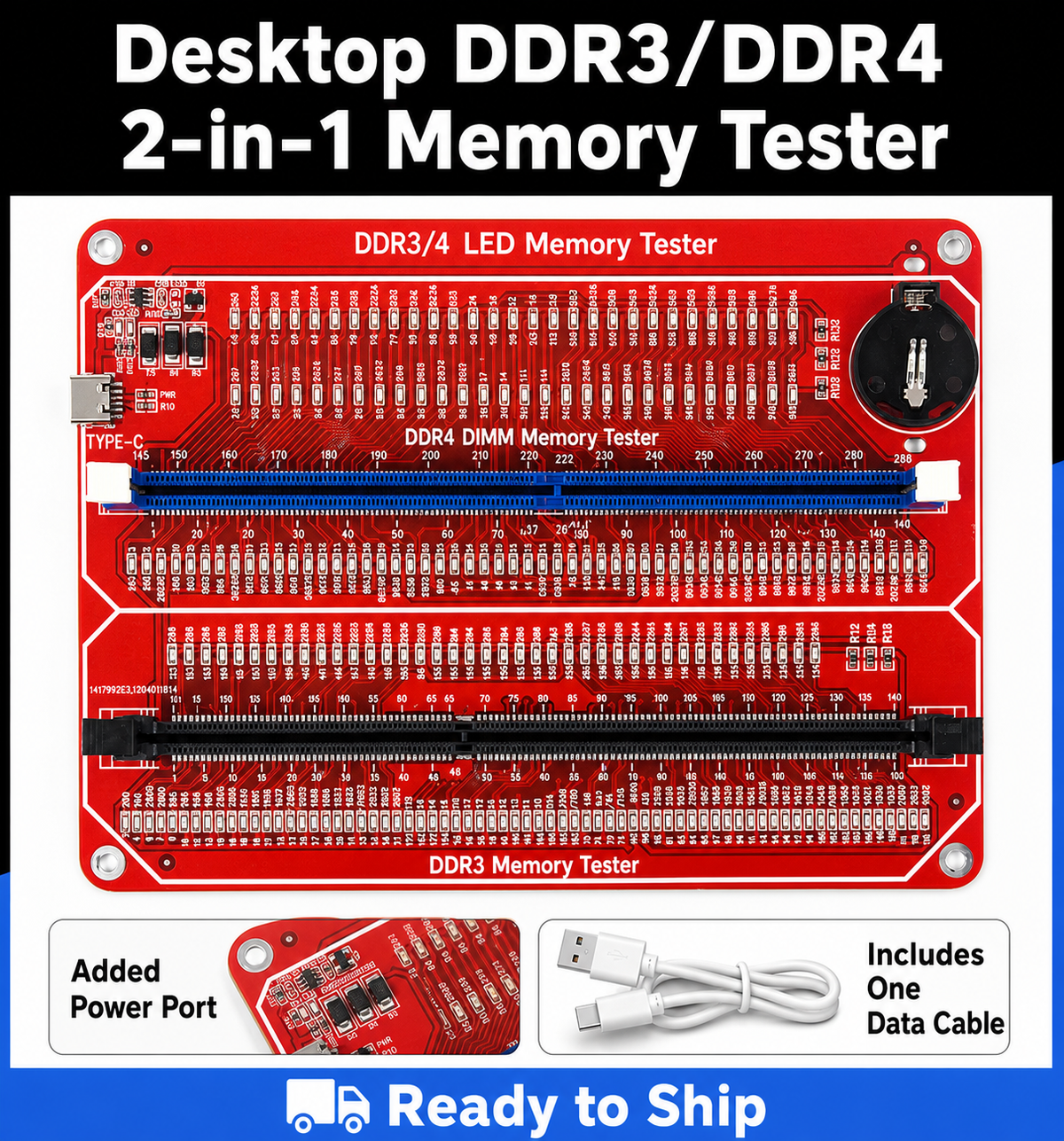 HMT-TT03 Desktop DDR3/DDR4 Memory Module Tester (Dual Power Supply)