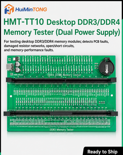 HMT-TT10 Desktop DDR3/DDR4 Memory Module Tester - Dual Power Supply