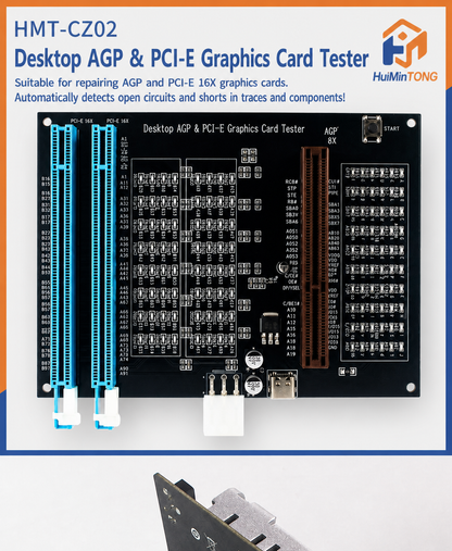 HMT-CZ02 Desktop AGP/PCI-E Graphics Card Tester with Indicator Lights