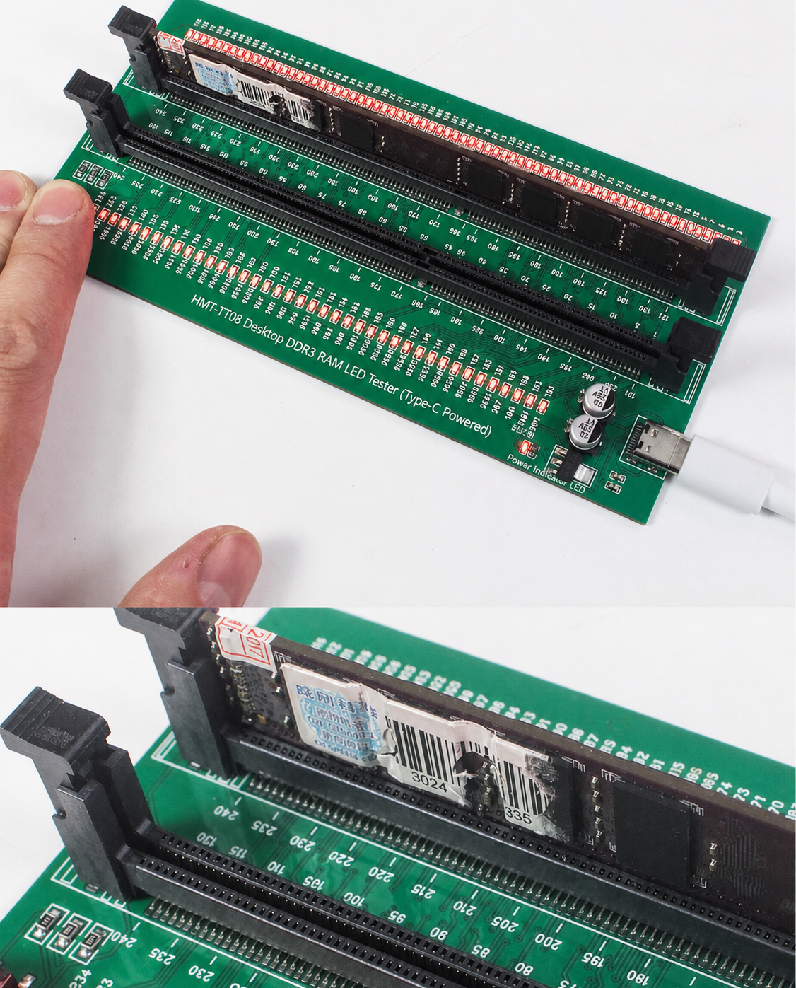 HMT-TT08 Desktop DDR3 Memory Module Tester with LED Indicators (Type-C Powered)