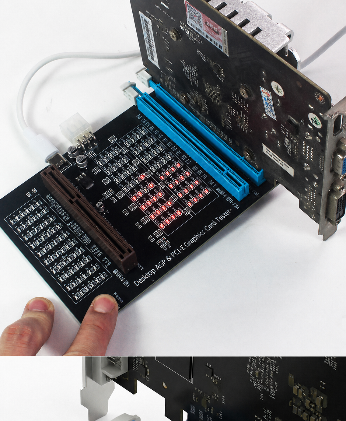HMT-CZ02 Desktop AGP/PCI-E Graphics Card Tester with Indicator Lights