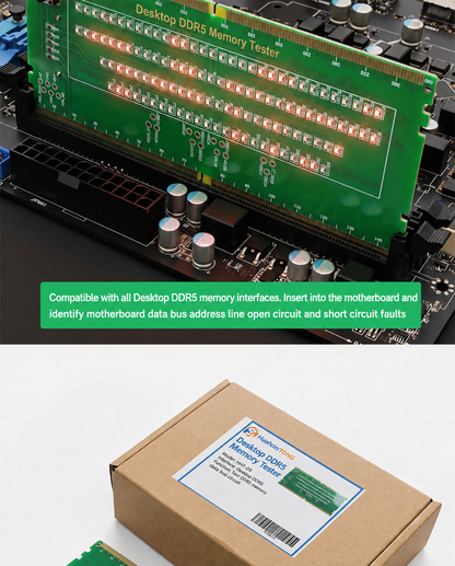 HMT-TC05 Desktop DDR5 Memory Tester with LED Indicators (Standard Motherboard)
