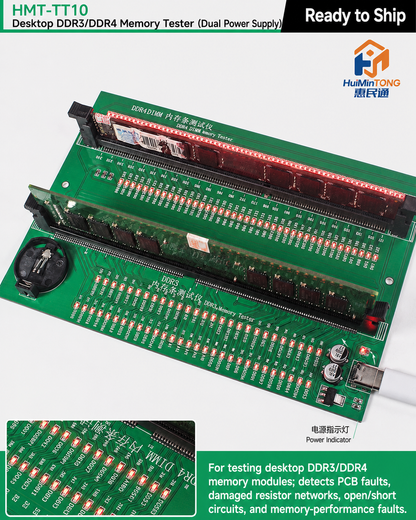 HMT-TT10 Desktop DDR3/DDR4 Memory Module Tester - Dual Power Supply
