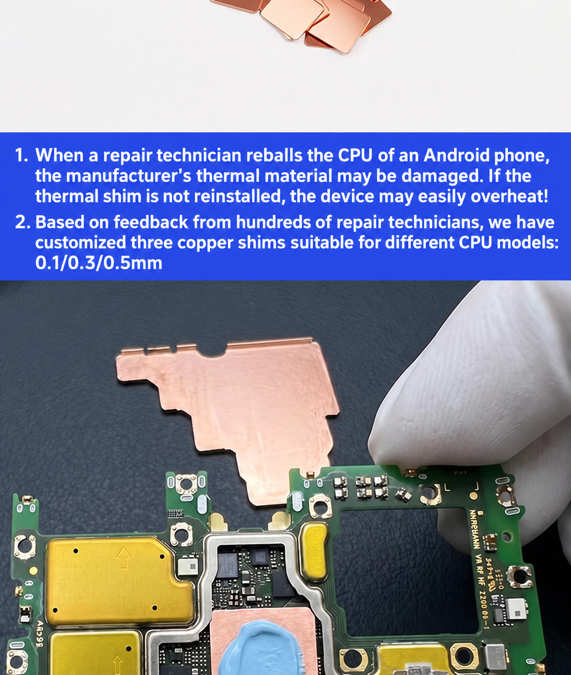 HMT HuiMinTong Phone CPU Thermal Copper Sheet