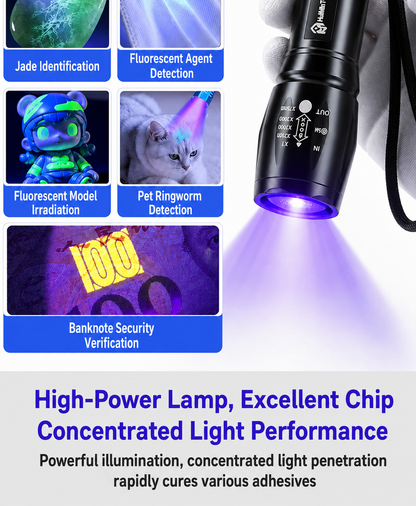 HMT-382B Dual-Wavelength (Purple/White) UV Curing Lamp for Green Solder Mask