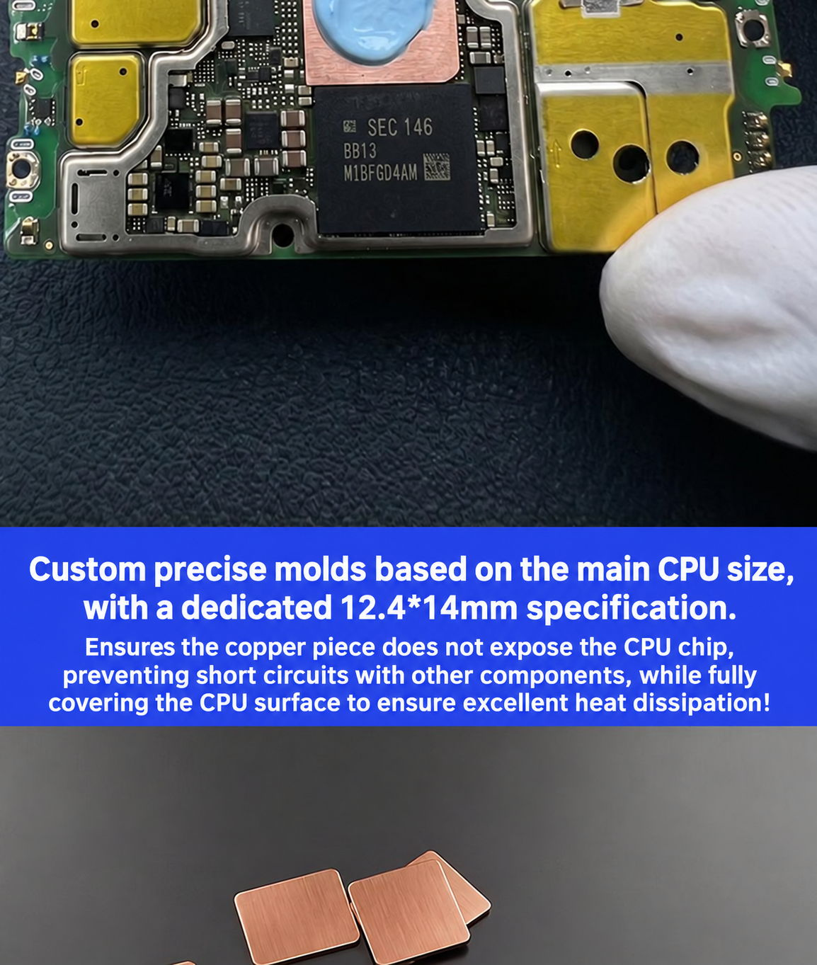 HMT HuiMinTong Phone CPU Thermal Copper Sheet