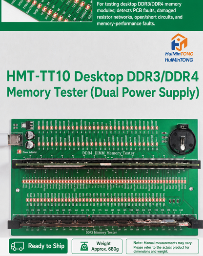 HMT-TT10 Desktop DDR3/DDR4 Memory Module Tester - Dual Power Supply