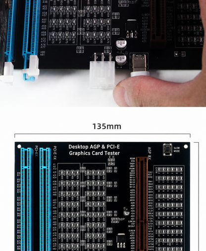 HMT-CZ02 Desktop AGP/PCI-E Graphics Card Tester with Indicator Lights