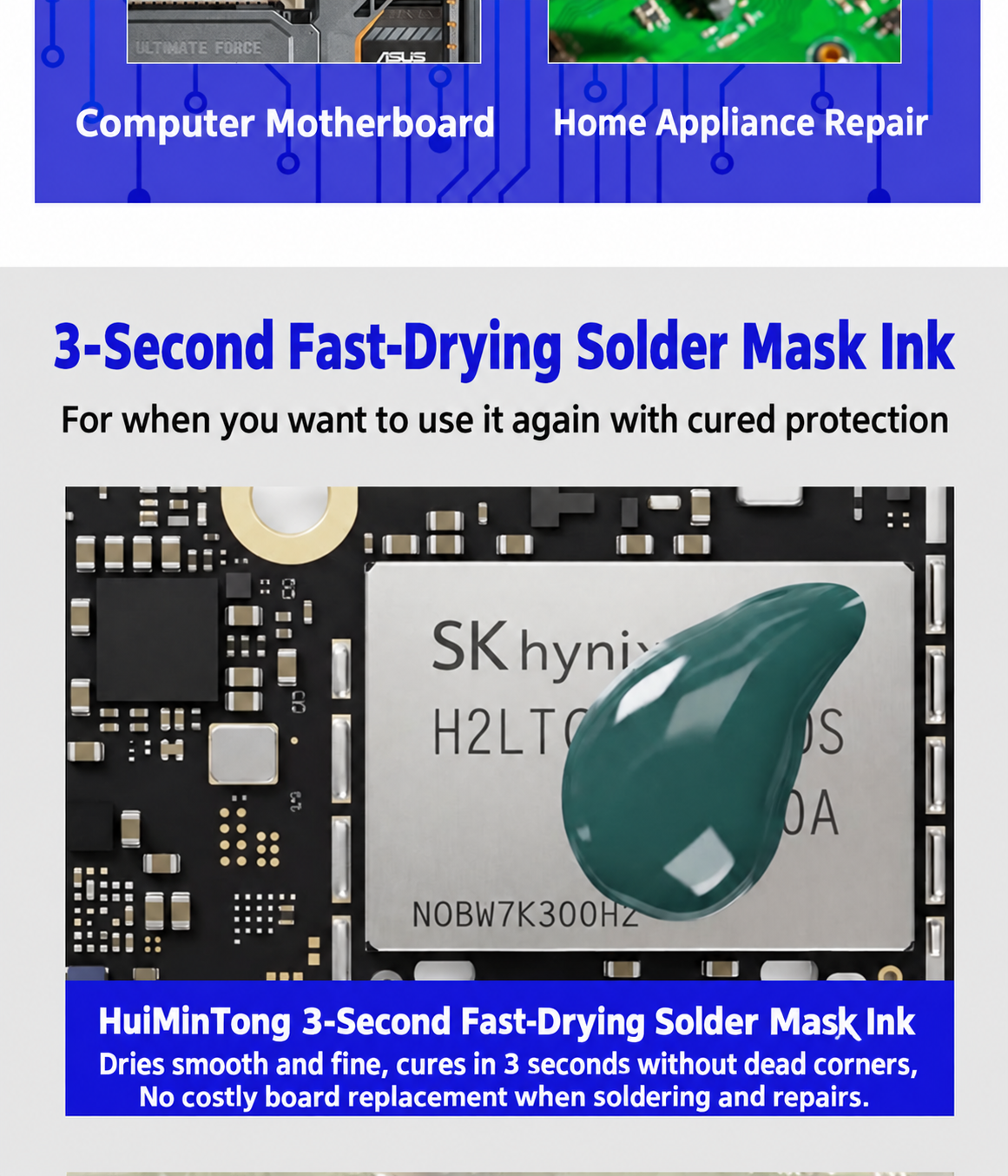 HMT-L081 Three-Second Fast-Drying Solder Mask Ink