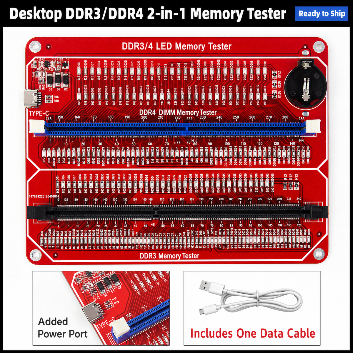 HMT-TT03 Desktop DDR3/DDR4 Memory Module Tester (Dual Power Supply)