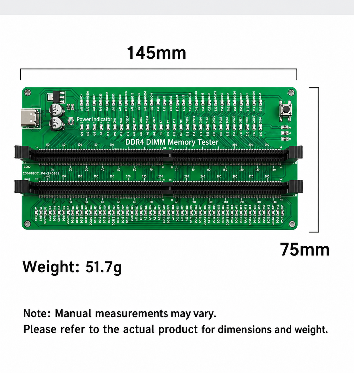 HMT-TT09 Desktop DDR4 Memory Module Tester with LED Indicators (USB Powered)