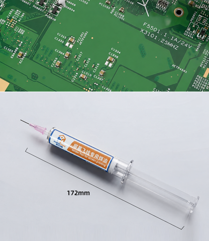 HMT-Y046 Transparent Insulating Flux Paste (Syringe Dispenser)