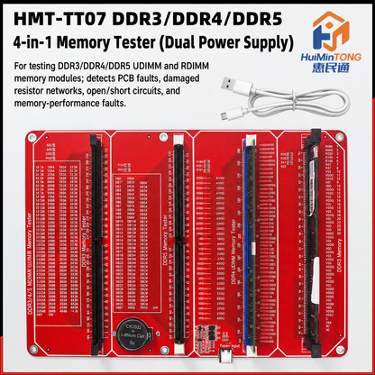 HMT-TT07 DDR3/DDR4/DDR5 4-in-1 Memory Module Tester (Dual Power Supply)