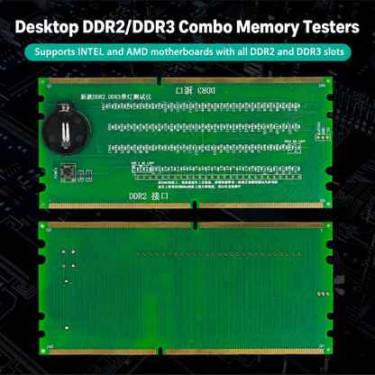 HMT-TC01 2-in-1 Desktop DDR2 & DDR3 RAM Tester with LED Indicator