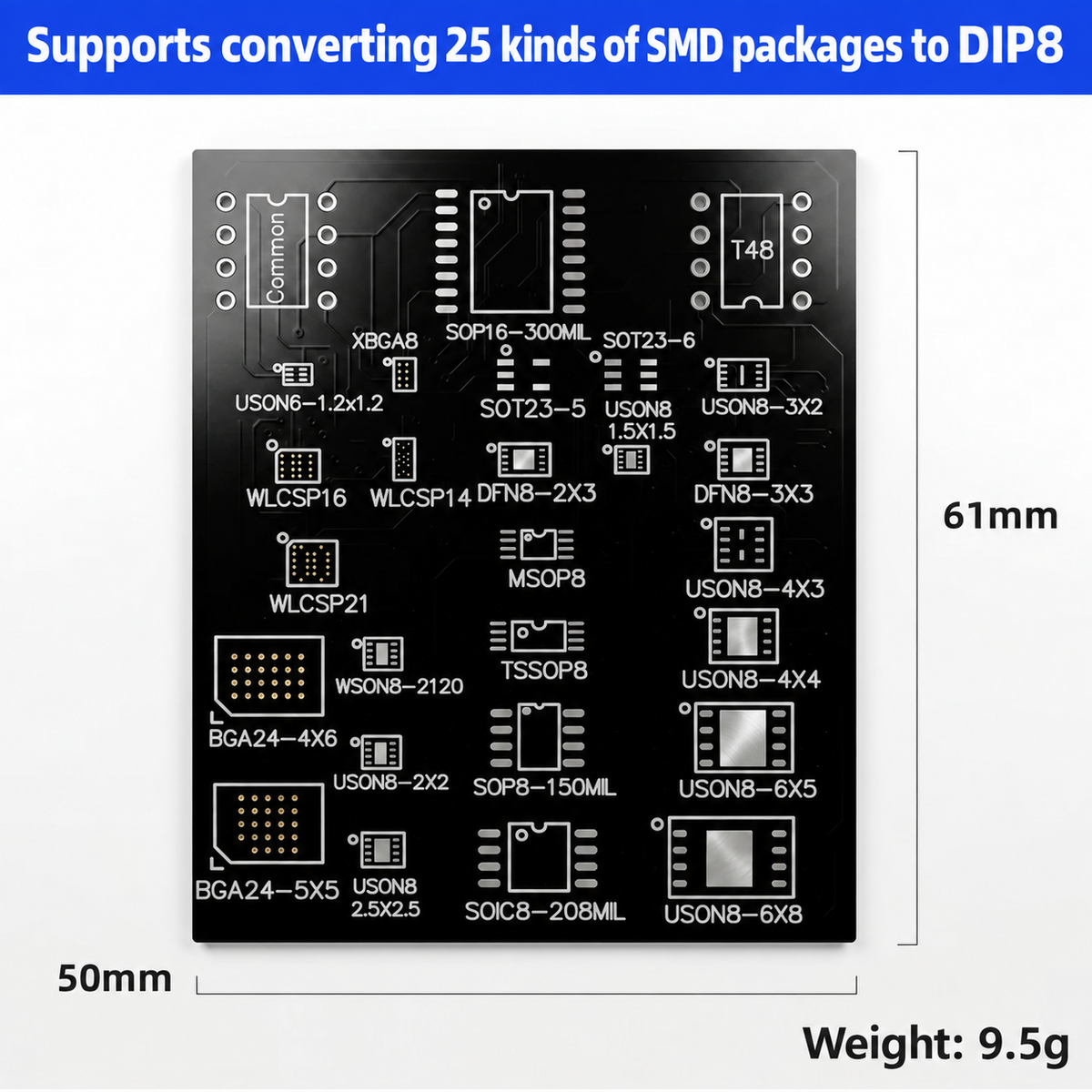 HMT T25 25-in-1 WLCSP Read & Write PCB
