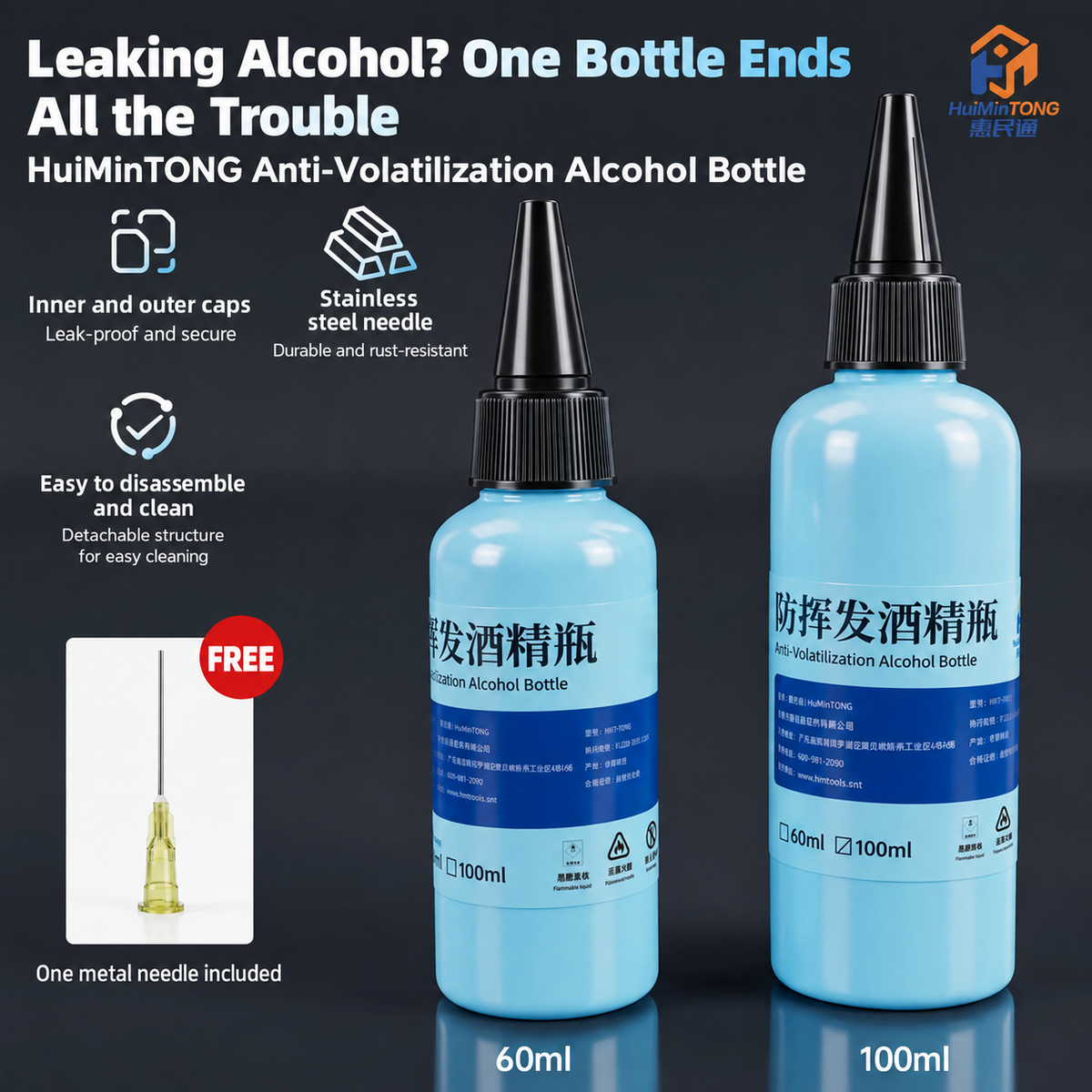HMT-P008 Anti-evaporation Alcohol Bottle