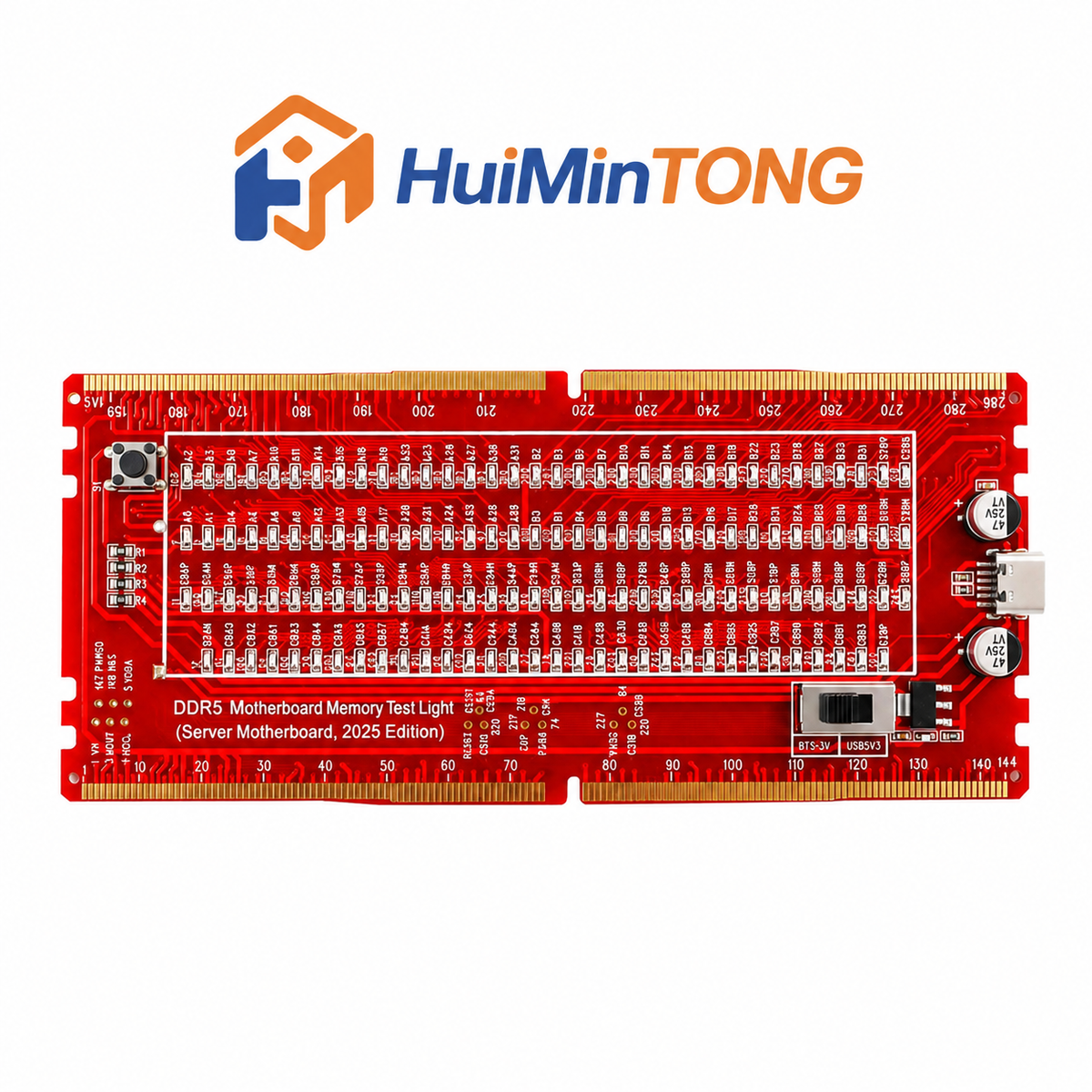 HMT-TC08 Desktop DDR5 Memory Tester with LED Indicators – Dual Power Supply (Server Motherboard)