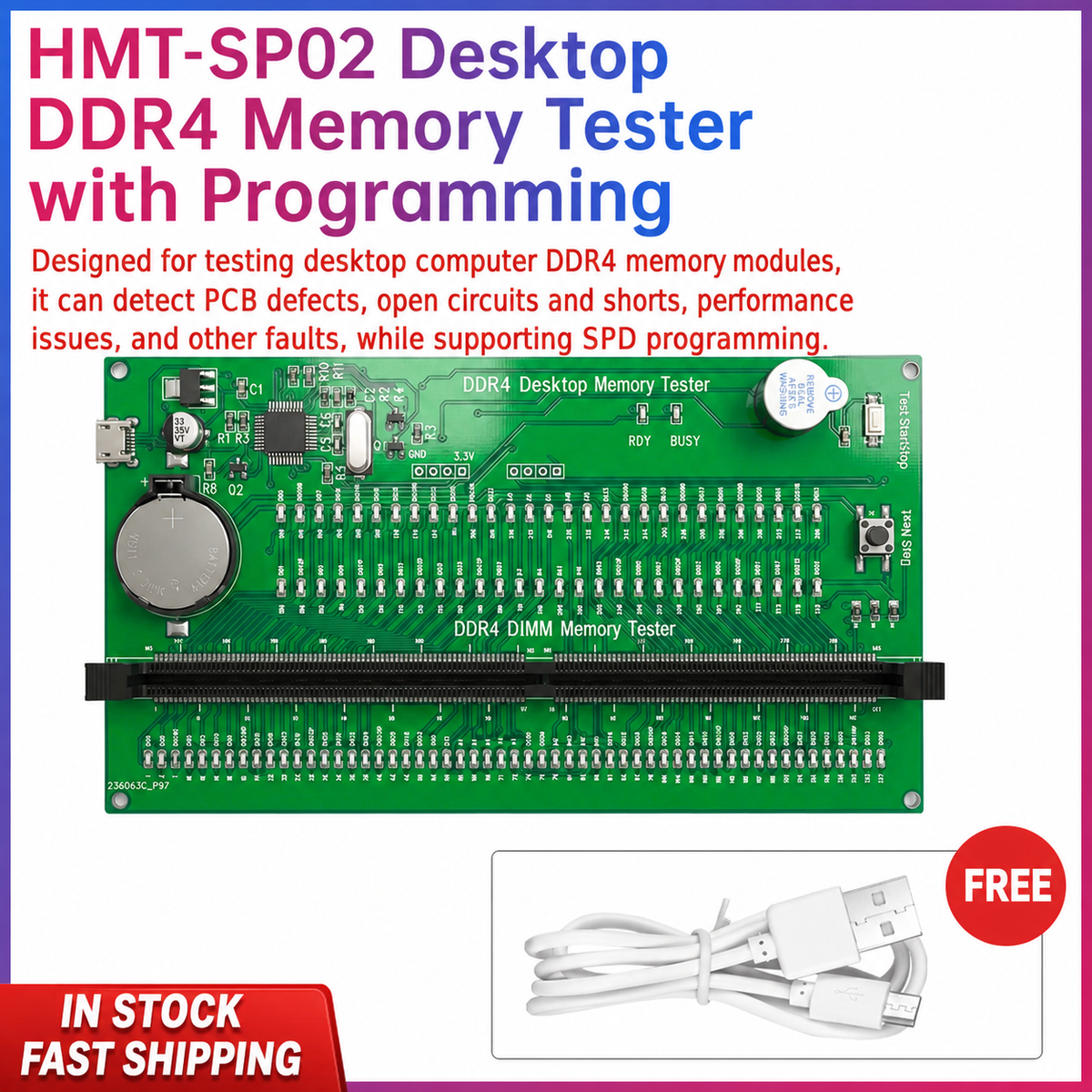 HMT-SP02 Desktop DDR4 Memory Module Tester with Programming Capability